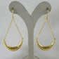 Fancy Hammered Crescent Chain Statement  Dangle Earrings