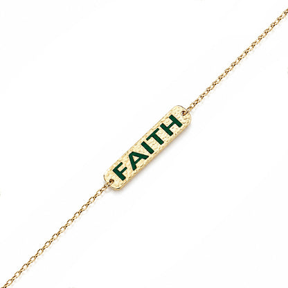 Faith- Love- Hope Enamel Bar Bracelet
