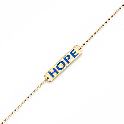 Faith- Love- Hope Enamel Bar Bracelet