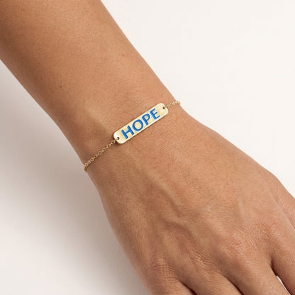 Faith- Love- Hope Enamel Bar Bracelet