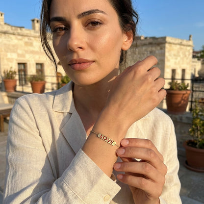 Faith- Love- Hope Enamel Bar Bracelet