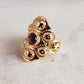 Topkapi Palace-Inspired Ring with Ruby Zoisite / Amethyst - 18K Gold Plated