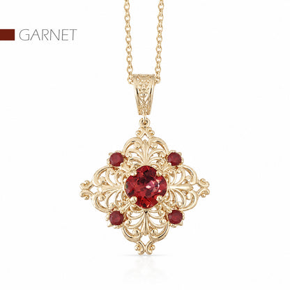 Fine Gemstone Colored Genuine Quart Necklace w/ 18in chain + 2 in extension