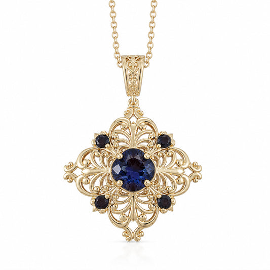 Fine Gemstone Colored Genuine Quart Necklace w/ 18in chain + 2 in extension