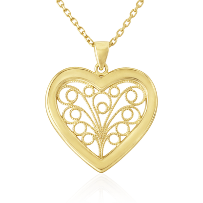 Filigree Heart  Pendant Necklace