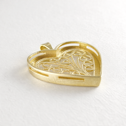 Filigree Heart  Pendant Necklace