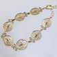 Filigree Link Bracelet with Ornate Detailing - Artisan Handmade Floral Bracelet in 18K Gold Over Bronze
