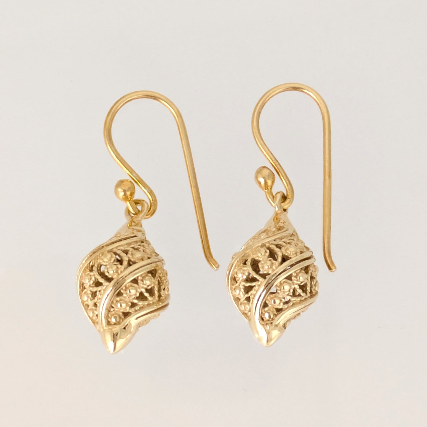 Twisted Filigree Drop Earrings Gold Openwork Jewelry