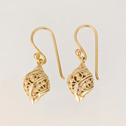 Nightingale Motif Twisted Filigree Drop Earrings
