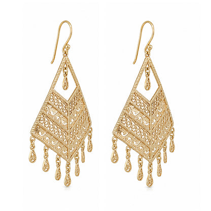 Diamond Openwork Filigree Chandelier Earrings