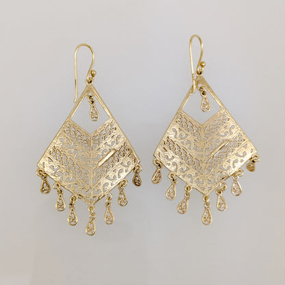 Diamond Openwork Filigree Chandelier Earrings