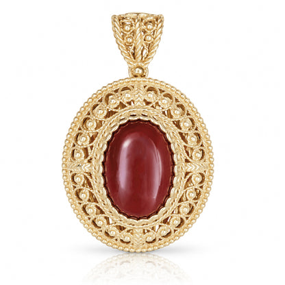Carnelian Filigree Pendant – Ornate Mirror Finish Gallery