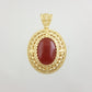 Filigree Pendant with Carnelian and Mirror Finish Gallery – 13x18mm Gemstone