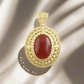 Filigree Pendant with Carnelian and Mirror Finish Gallery – 13x18mm Gemstone