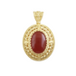 Filigree Pendant with Carnelian and Mirror Finish Gallery – 13x18mm Gemstone