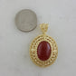 Filigree Pendant with Carnelian and Mirror Finish Gallery – 13x18mm Gemstone