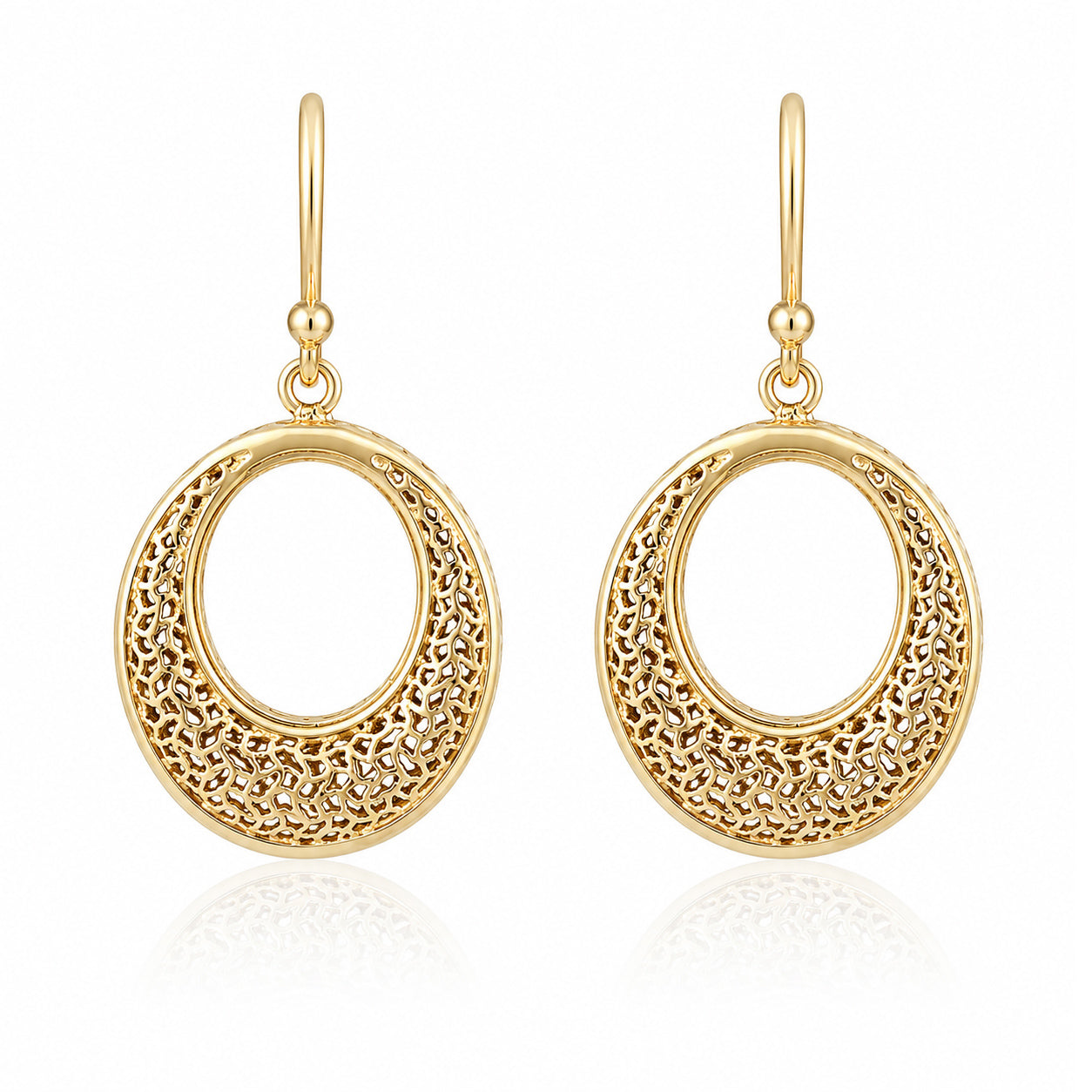 Open Circle Filigree Drop Earrings