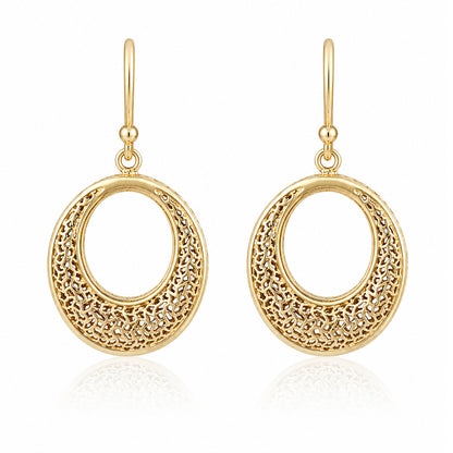 Open Circle Filigree Drop Earrings