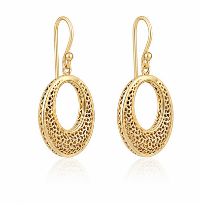 Open Circle Filigree Drop Earrings