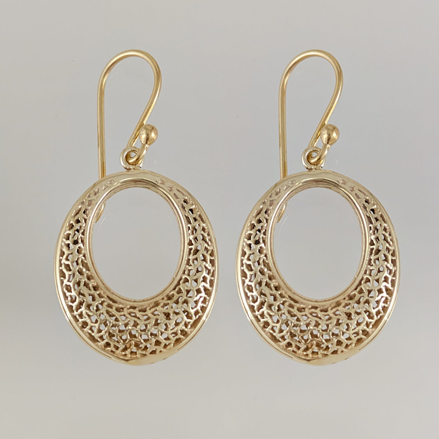 Open Circle Filigree Drop Earrings