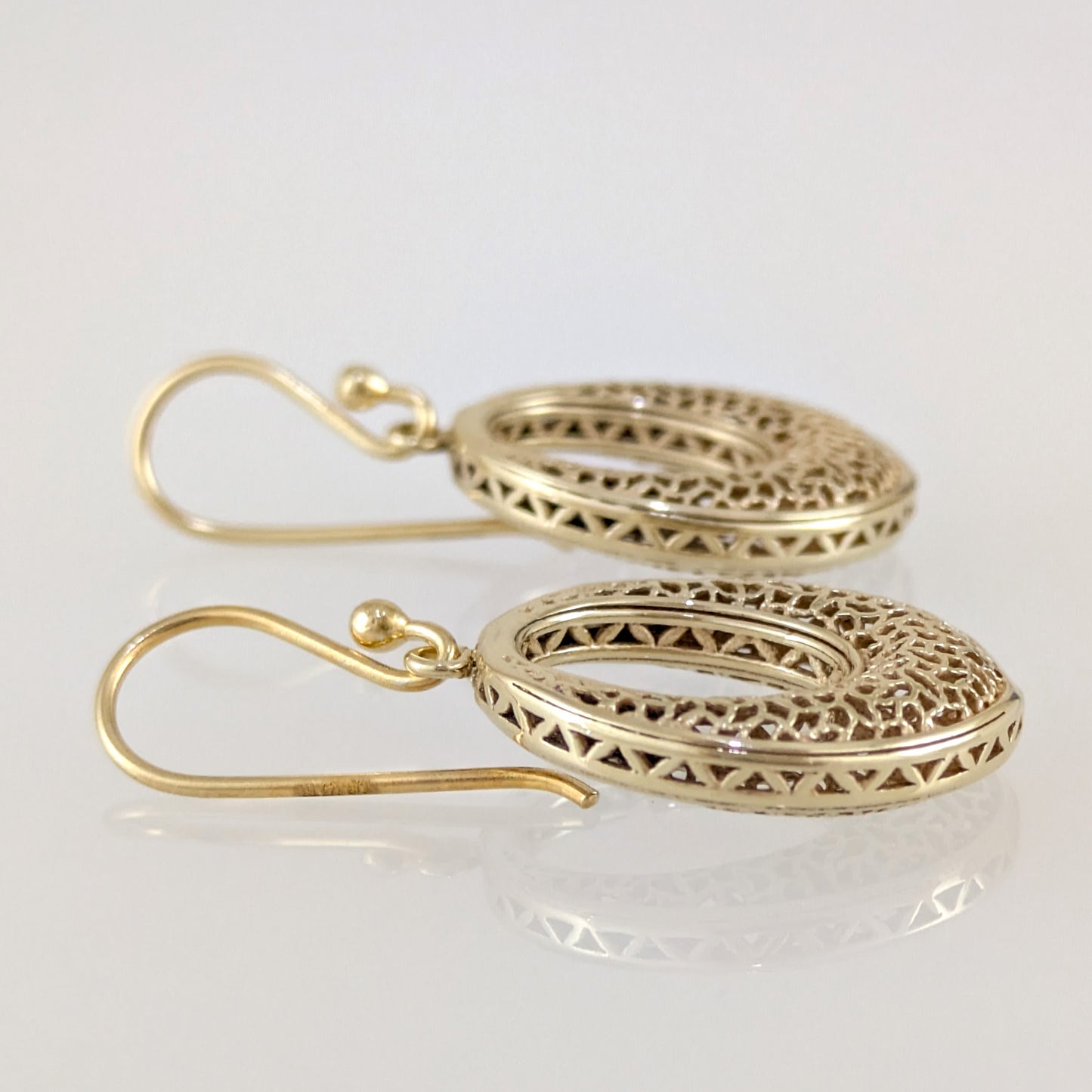 Open Circle Filigree Drop Earrings