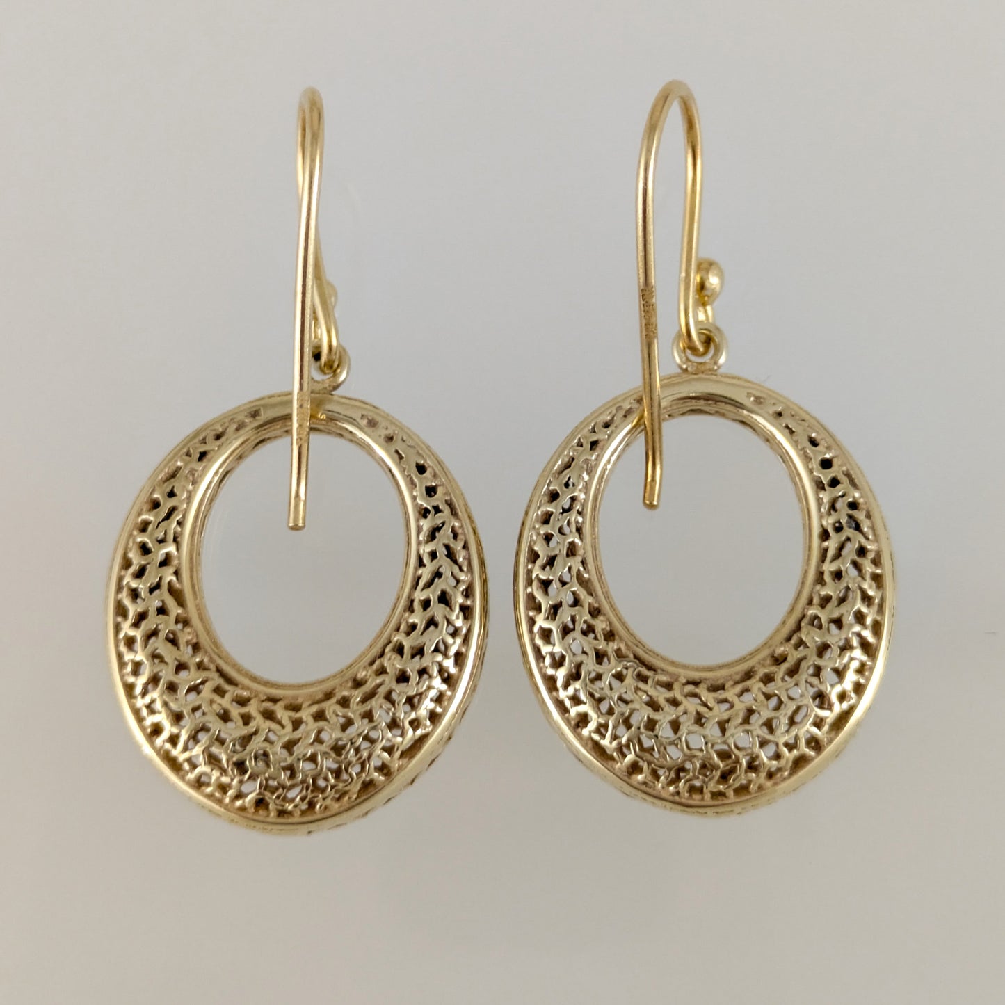 Open Circle Filigree Drop Earrings