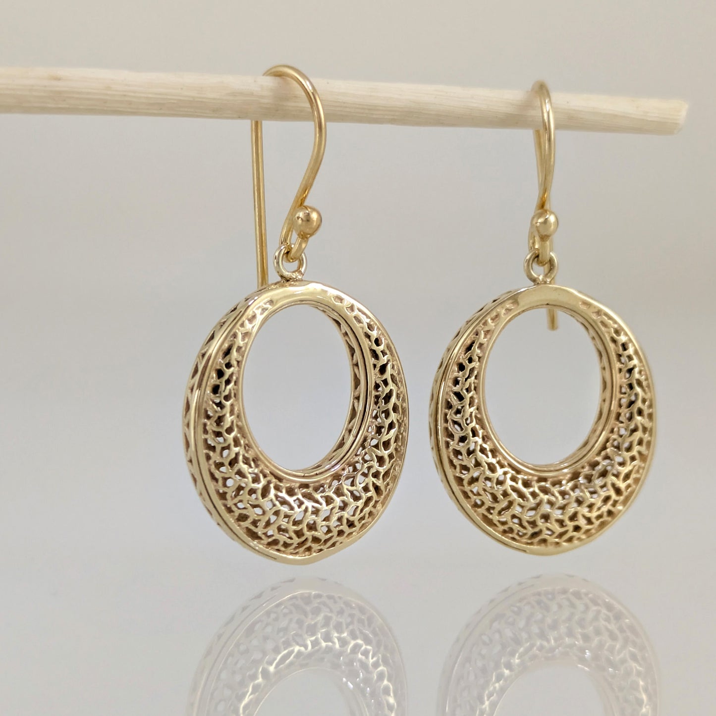 Open Circle Filigree Drop Earrings