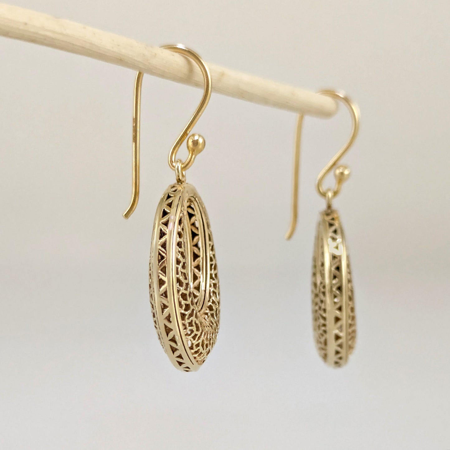 Open Circle Filigree Drop Earrings
