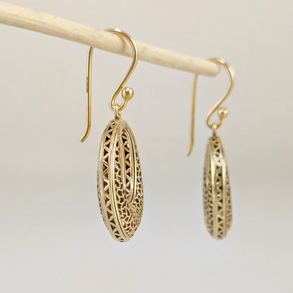 Open Circle Filigree Drop Earrings