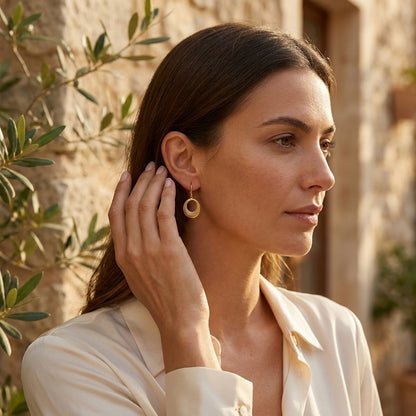 Open Circle Filigree Drop Earrings