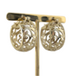 Swirl Pattern Hoop Earrings with Open Filigree Design