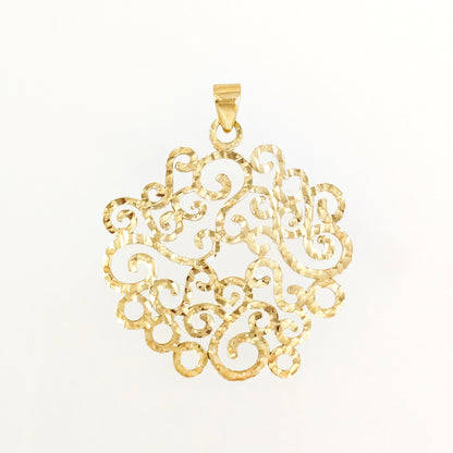 Hammered Scrollwork Pendant Charm