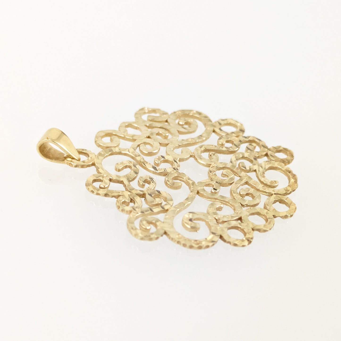 Hammered Scrollwork Pendant Charm