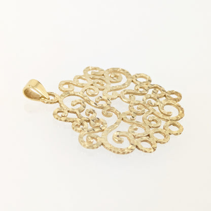 Hammered Scrollwork Pendant Charm