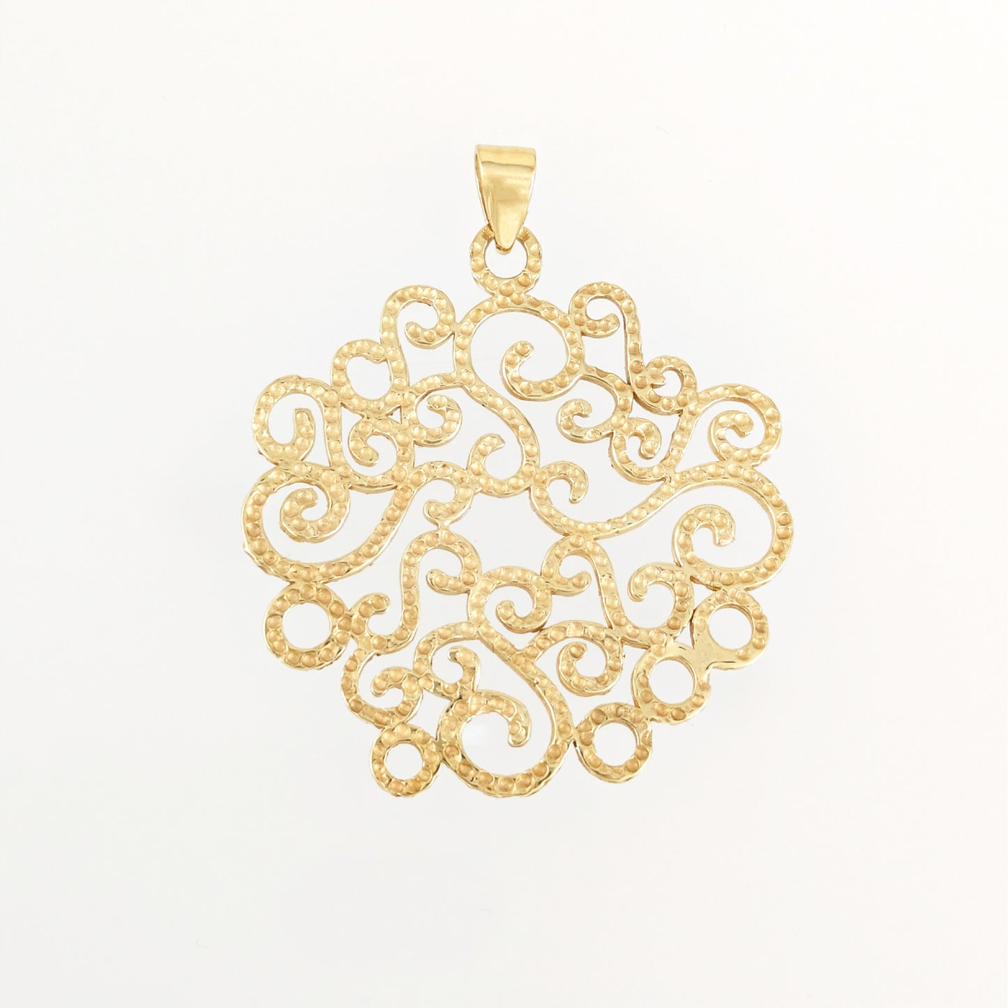 Hammered Scrollwork Pendant Charm