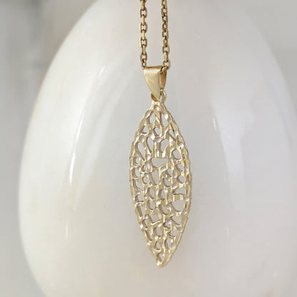 Openwork Marquise Pendant Statement