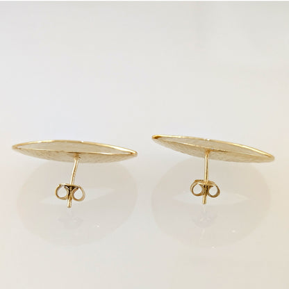 Open Oval Hammered Stud Earrings
