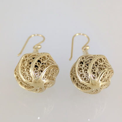 Teardrop Filigree Openwork Drop Earrings