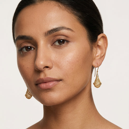 Teardrop Filigree Openwork Drop Earrings