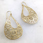 Floral Cutout Teardrop Earrings with French Wire