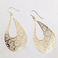 Floral Cutout Teardrop Earrings with French Wire