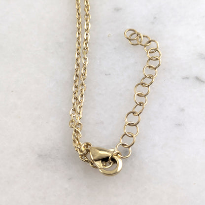 Hammered Rectangle Tag Pendant Necklace with Adjustable Chain