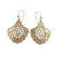 Fan Filigree Dangle Earrings with Openwork Design
