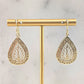 Teardrop Filigree Drop Earrings – Elegant Openwork Design