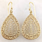 Teardrop Filigree Drop Earrings – Elegant Openwork Design