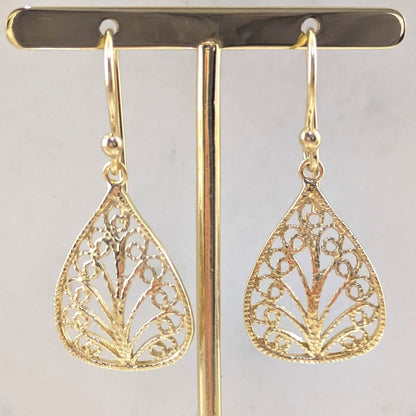 Petite Filigree Teardrop Earrings – Lightweight and Elegant - TurkishBling