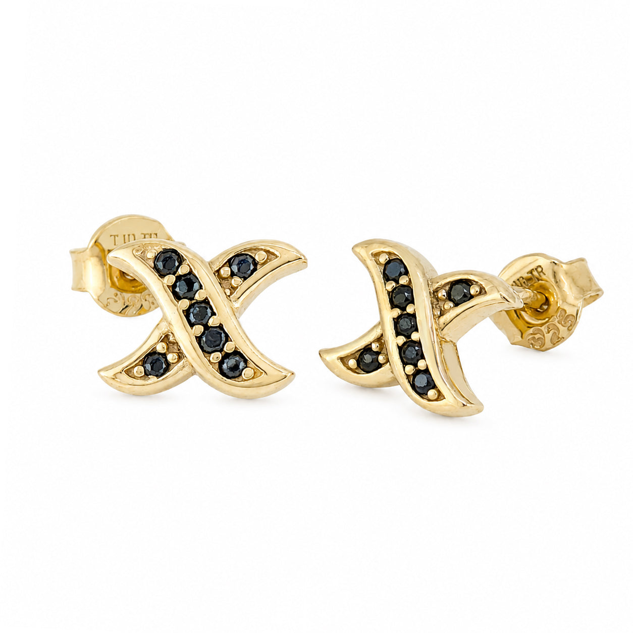 Black Spinel X Stud Earrings