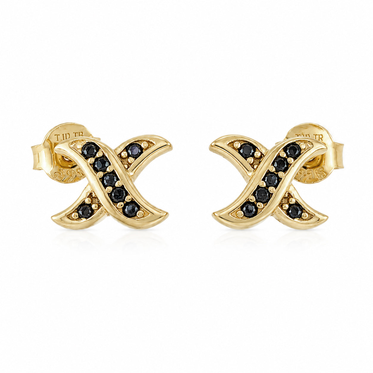 Black Spinel X Stud Earrings