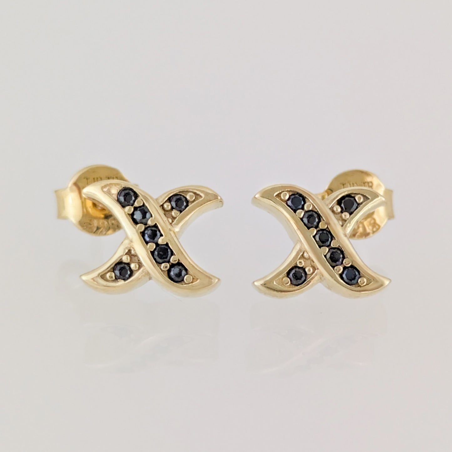 Black Spinel X Stud Earrings