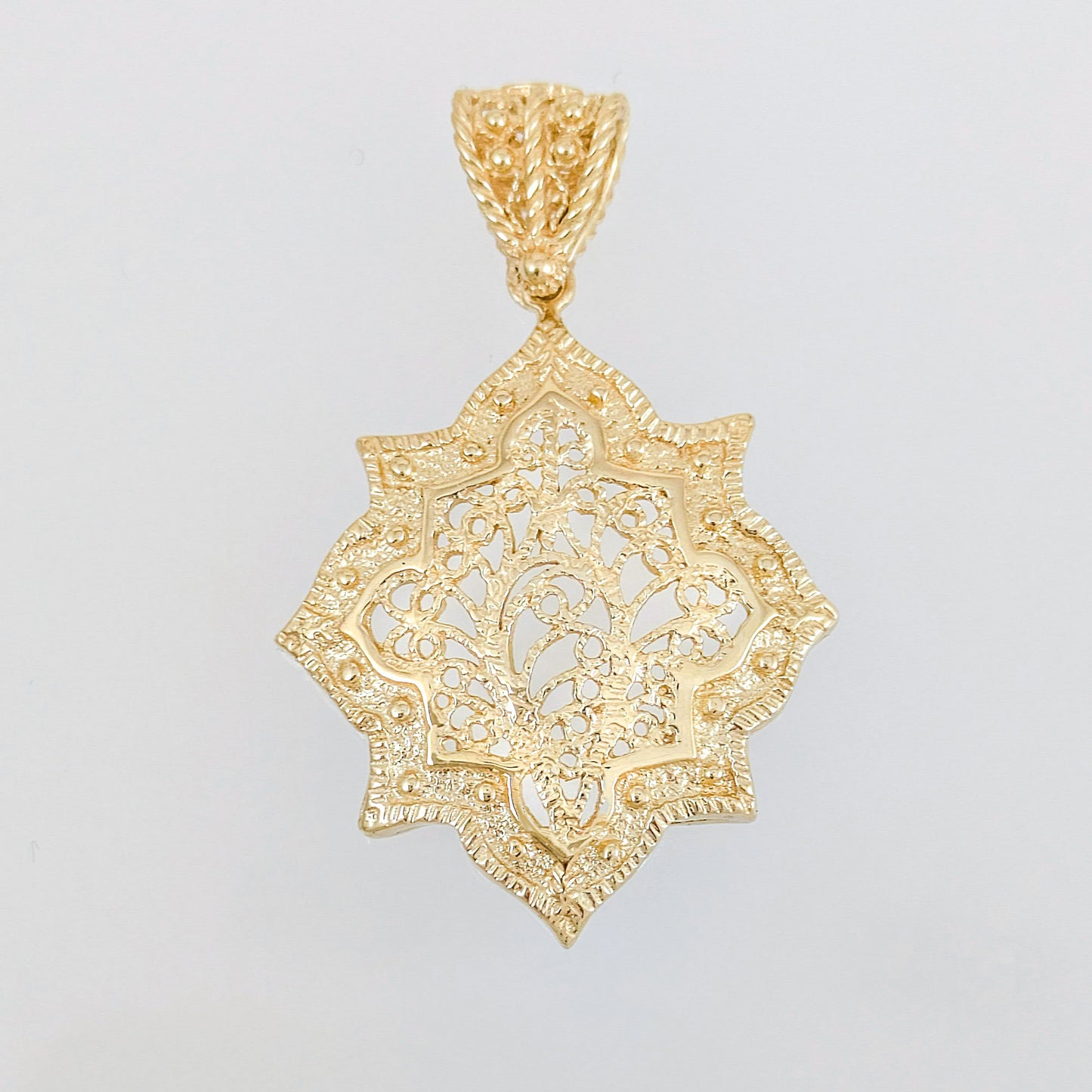 Ottoman Star Gold Pendant Filigree Charm 18k Gold Over Bronze Geometric Statement Pendant Turkish Jewelry
